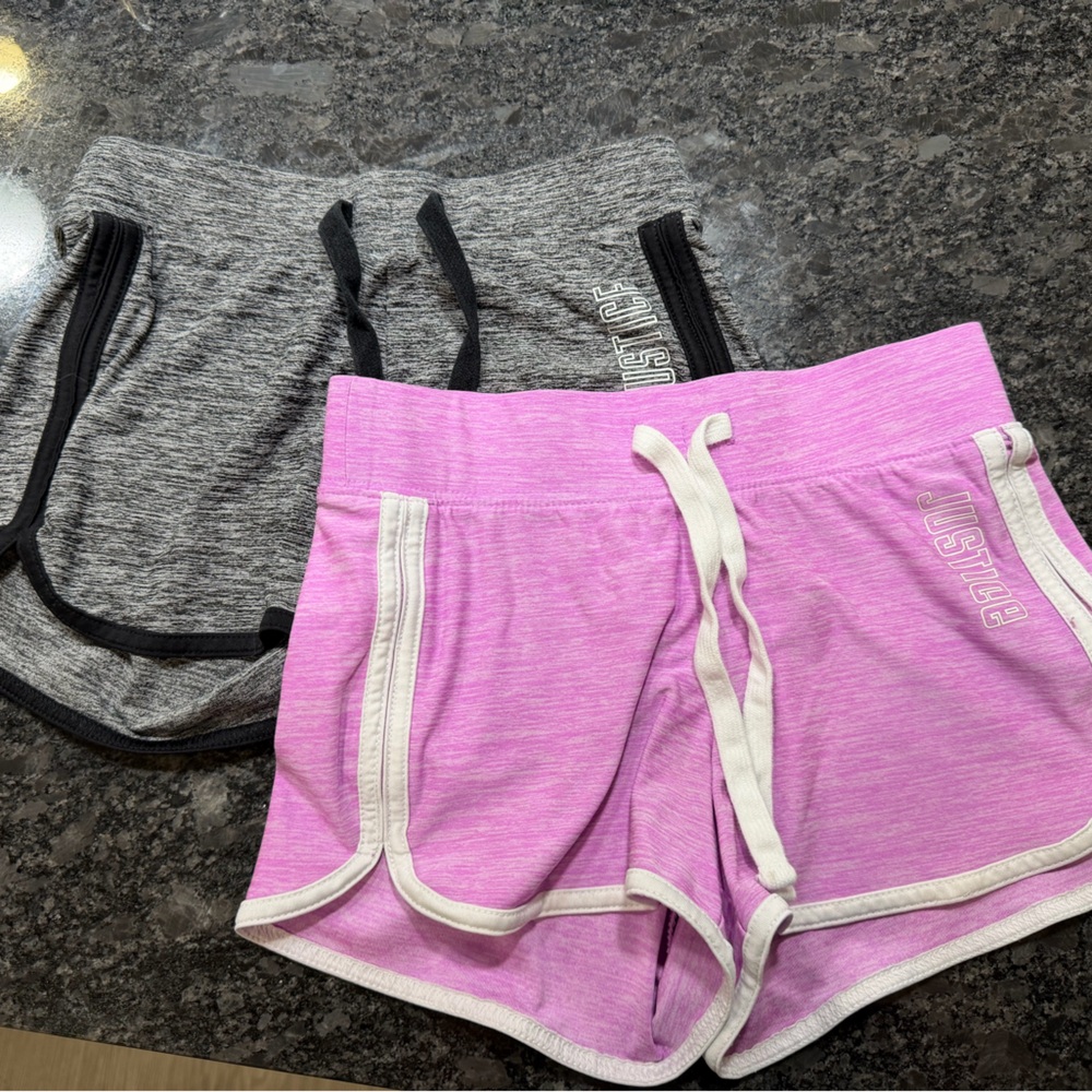 Justice Pink and Gray Shorts Duo size 7